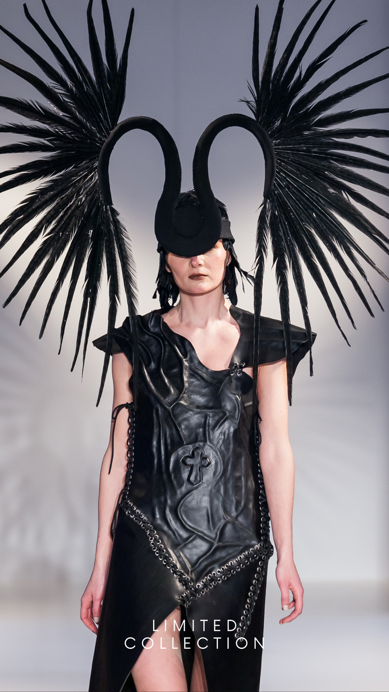 Gia Black Goddess Leather Dress Runway